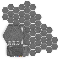 48 Pcs High Density Acoustic Panels – Hexagon Soundproof Wall Panels Studio
