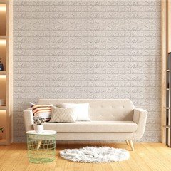 Art3d 3D White Brick Foam Wall Panels 43.5 sq ft, Peel & Stick, 30-Pack