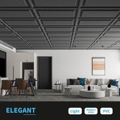 Art3D Drop Ceiling Tiles 24X48 Inch Black 12-Pack 96 Sq.Ft 3D Wainscoting