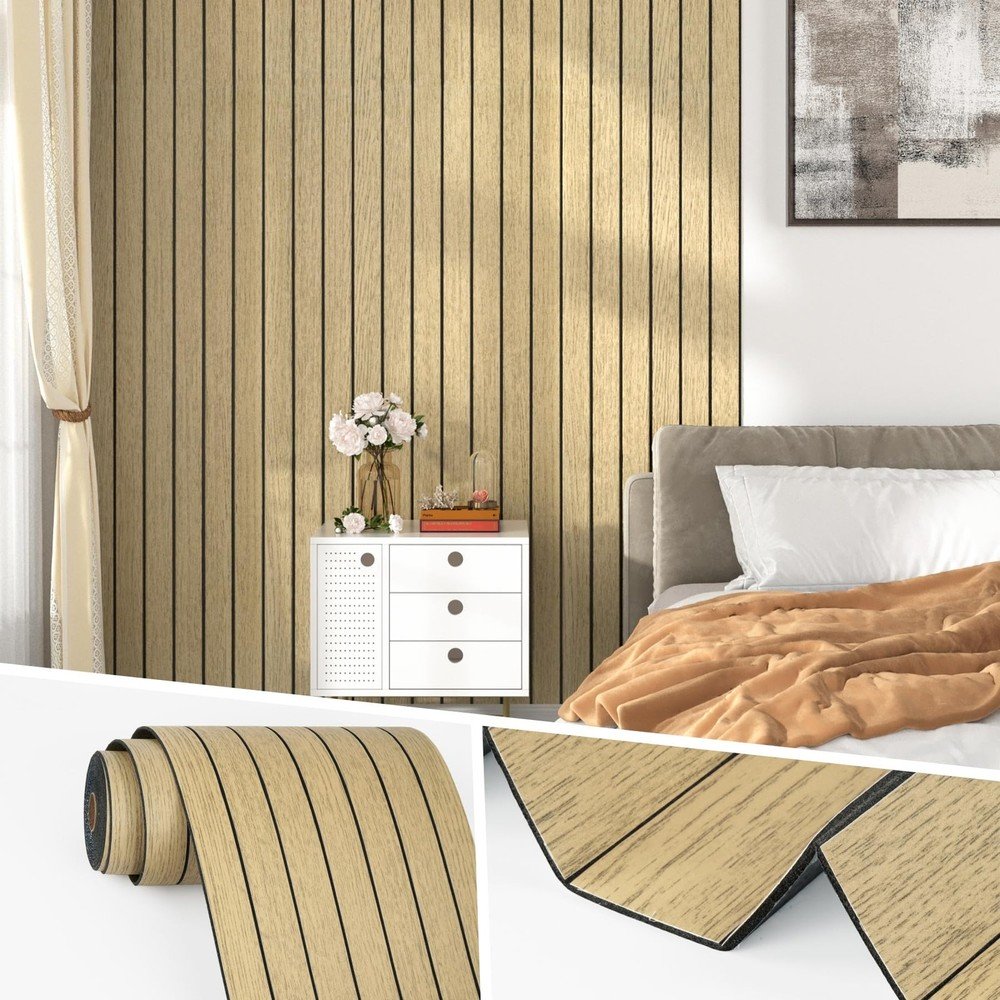 Wallercity Brown Wood Slat Wall Paneling For Interior Walls Removable