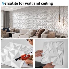 Art3D 33-Pack 3D Wall Panels For Interior Wall Decor Modern Diamond Textured