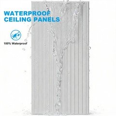 12PCS Ceiling Panel 2×4 Feet, PVC Decorative Ceiling Covering Panel,White