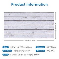 Comstickc 3D Faux Wood Wall Sticker Peel And Stick Wall Covering12 Pcs Of 22.8