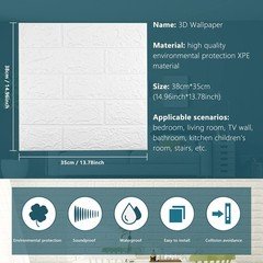 Sodeno 20-Pack White 3D Wall Panels, 29 sq ft, Peel & Stick, Printable Wallpaper
