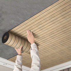 Chejiaye Wood Slat Peel And Stick 3D Wall Panel -23.6X118Soundproof