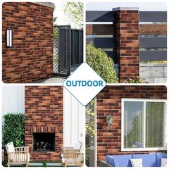 Holydecot Red Faux Brick Wall Tiles 3D Thin Brick Veneers For Indoor Outdoor