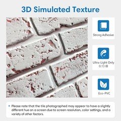 COMSTICKC 3D Faux Brick Wall Panel Peel and Stick 10 Pcs 12X12 Small PVC Decorat