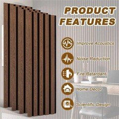 Trekatl Auto Wood Slat Acoustic Panels 4 Pack 94.5X7.9 21Ft 3D Wall Panels