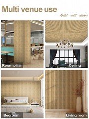 Chejiaye Wood Slat Peel And Stick 3D Wall Panel -23.6X118Soundproof
