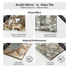 LiveInUrban 6PCS Silver Antique Acrylic Wall Panels for Home Living Room Bedroom