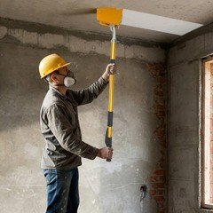 Wallboard Mud Compound Putty Finishing Box Tool, Yellow Metal Wall Painting Tool