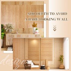 Juexica 2 Pcs Natural Bamboo Wall Panel 24 X 96 Inch Bamboo Covering Renewable