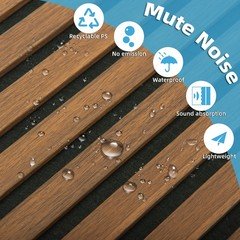 Art3d Acoustic Lightweight Slat Wall Panel 94 x 12.6 in 4-Piece Walnut
