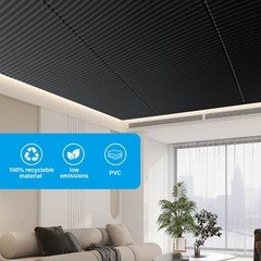 12PCS Ceiling Panel 2×4 Feet, PVC Decorative Ceiling Covering Panel,Black