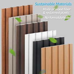 WPC Wainscoting Panels, 16-Pack 48 X 6 Inch 3D Wall Accents for Interior Wall De
