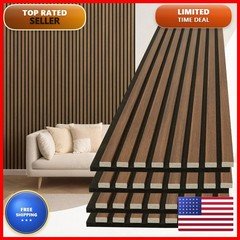 Art3d Acoustic Lightweight Slat Wall Panel 94 x 12.6 in 4-Piece Walnut