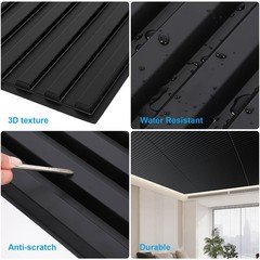 12PCS Ceiling Panel 2×4 Feet, PVC Decorative Ceiling Covering Panel,Black