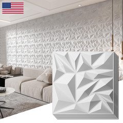 Art3D 33-Pack 3D Wall Panels For Interior Wall Decor Modern Diamond Textured