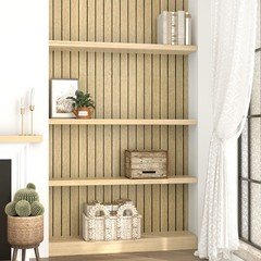 Wallercity Brown Wood Slat Wall Paneling For Interior Walls Removable