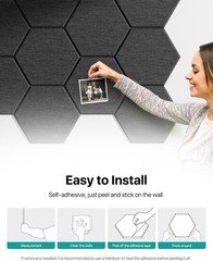 12 Pcs High Density Hexagon Acoustic Panels – Sound Absorbing Wall Ceiling