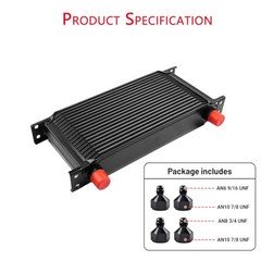 19 Row Oil Cooler 10AN Stacked Plate Aluminum Transmission Engine Cooler 19 ROW