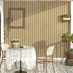 Wallercity Brown Wood Slat Wall Paneling For Interior Walls Removable