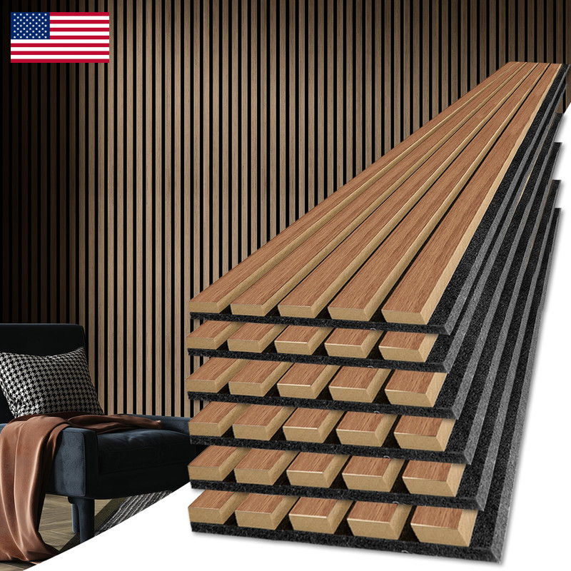 Art3D 6-Piece Wood Slat Acoustic Panels For Stylish Decor And Noise Reduction