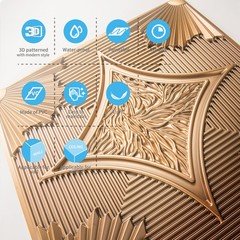 Art3D Drop Ceiling Tiles 24X24 In Bronze 12-Pack 48 Sq.Ft 3D Wainscoting Panels