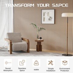 Pohare Wood Slat Wall Panels 2 Pack 8 X 1 Ft Decorative Wood Panels For