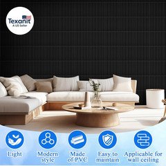 32 Pcs 3D Slat Wall Panels, 12″X12″ PVC Fluted Wall Paneling for Interior Decor,