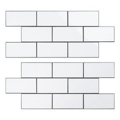 V-Mozza Peel And Stick Backsplash Tile 20 Sheets White Subway Tile Backsplash
