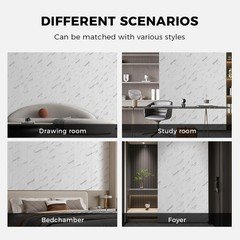 Ouzugie Wpc Acoustic Slat Wall Paneling 8-Pack 114 X 6 Inches 3D Wall Panels