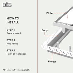 Fittes Flush Wall Vent [Lite+] – 6″x10″ – Cotton White – 6″x10″,