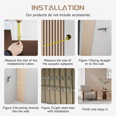 Pohare Wood Slat Wall Panels 2 Pack 8 X 1 Ft Decorative Wood Panels For